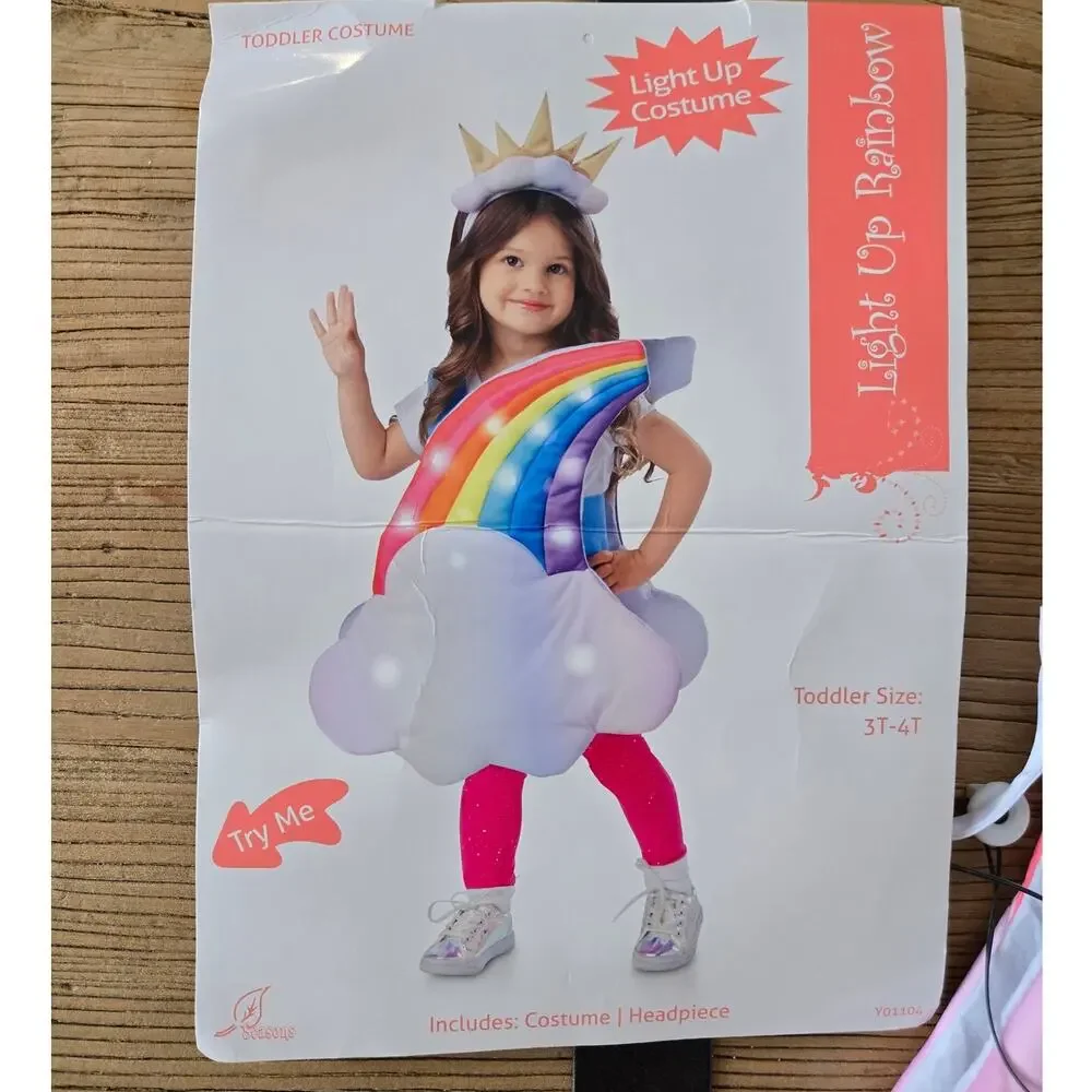 Disguise Light Up Rainbow Cloud Toddler Halloween Costume 3T 4Te sz 3T-4T